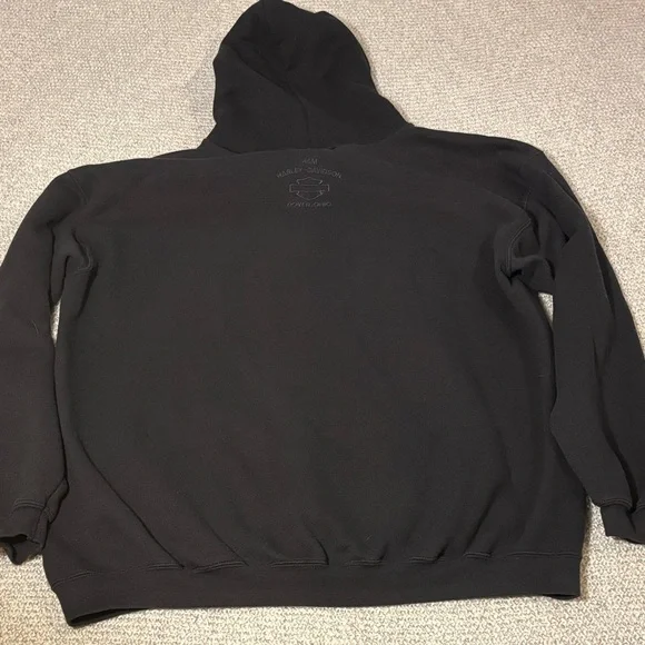 Harley Davidson Black Men's 1/4 Zip Hoodie XL - Picture 10 of 12